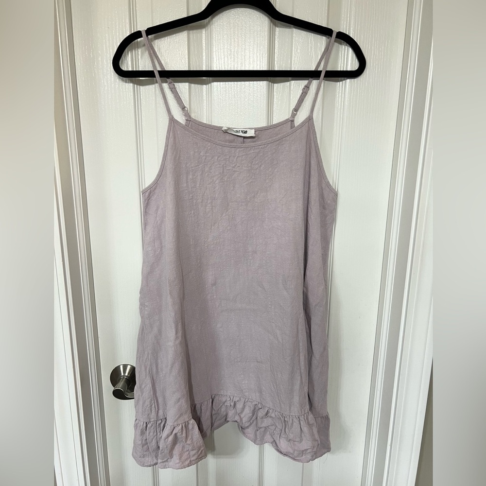 Double Zero Lavender Linen Blend Sleeveless Mini Dress Size M EUC